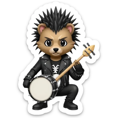 drummer animal punk sticker
