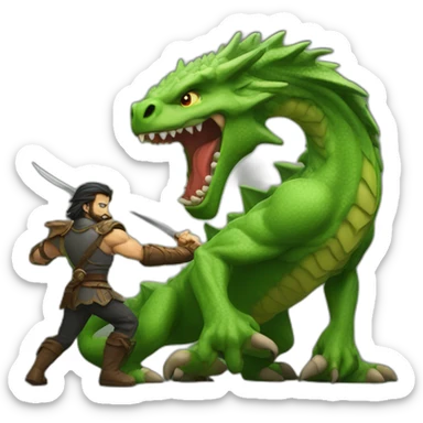 Jameson fighting a dragon sticker