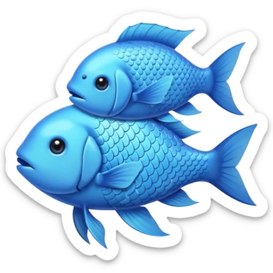 two pale blue fishes kissing sticker