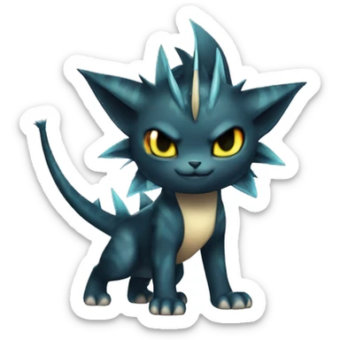 Black Edgy Ethereal Vaporeon-Litten-Torracat full body sticker