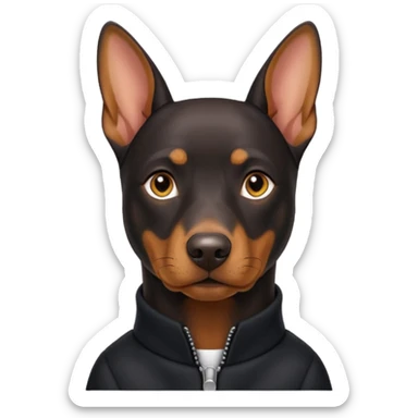 Dobermann on cropped ears sticker
