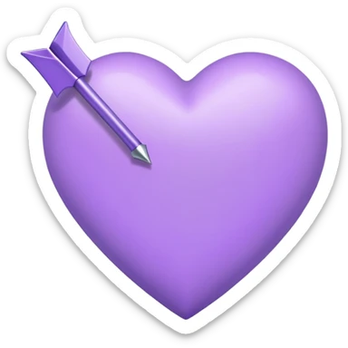 Lavender heart with an arrow sticker