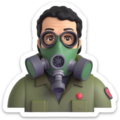 pablo escobar wearing a gas mask sticker