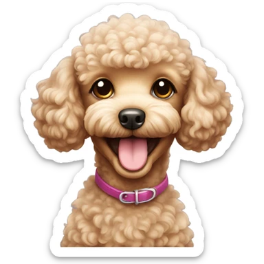 toy poodle smiling sticker