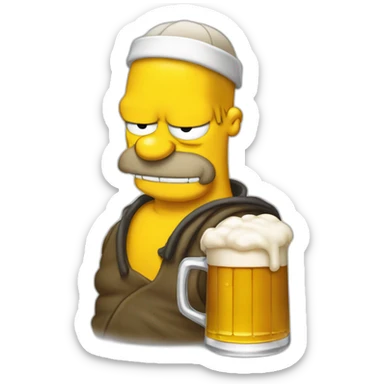 Homer qui boit une bière sticker