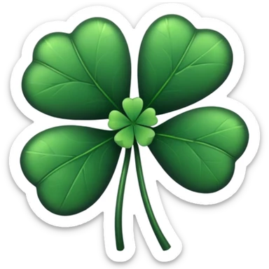 Black four leaf clover sticker