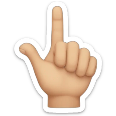 Reversed hand with index and middle finger extended down sticker