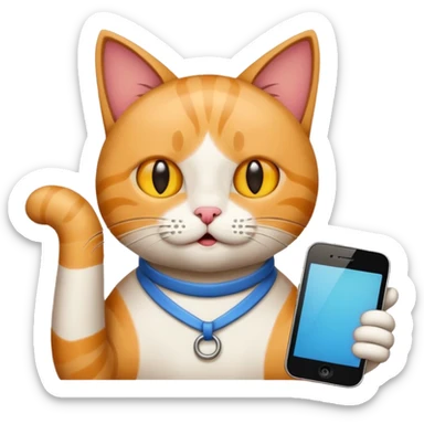 A Cat saying task is done. sticker