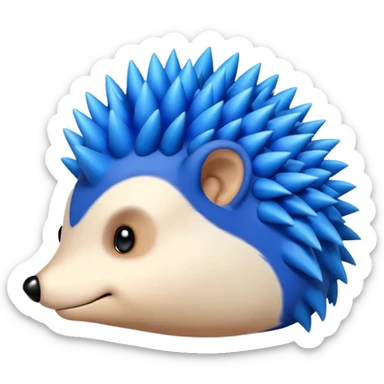 A blue hedgehog with 6 spines and sticker