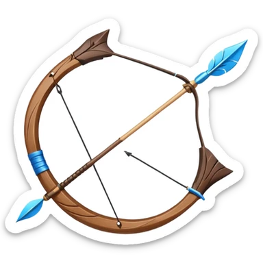 bow and arrow which has wind surrounded 
 sticker