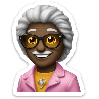 musical groovy mink with glasses sticker