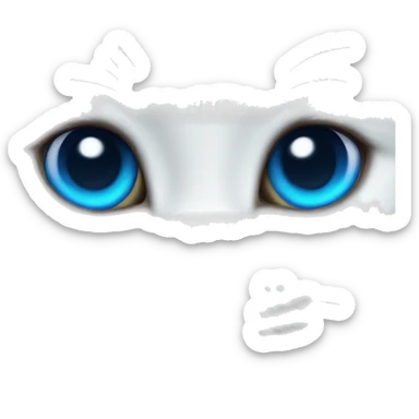 White kitten with blue eyes sticker