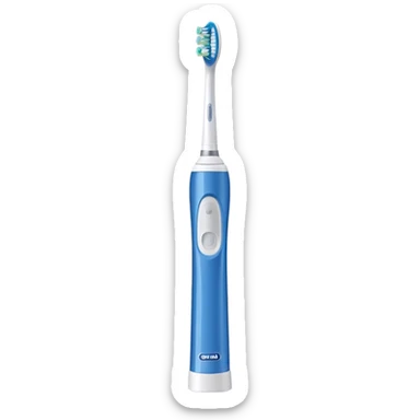 Oral-B electric toothbrush blue and white sticker