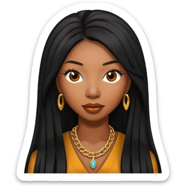 Brandy Norwood with black long hair sticker