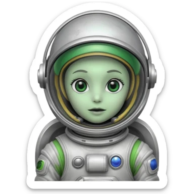 un alien sur la lune sticker