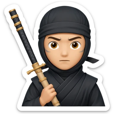 Ninja with closed scroll sticker