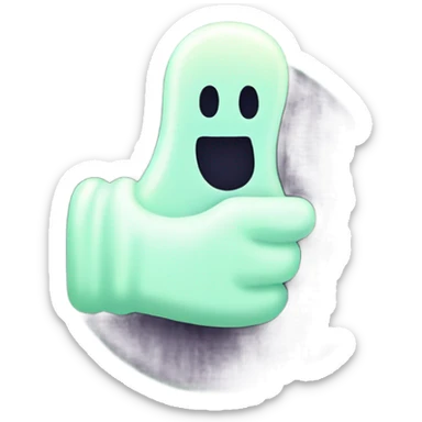 thumb up, glow in the dark ghost sticker