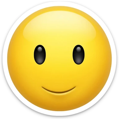 Yellow circle with no eyebrows and nose and the face feeling is neutral and the mouth is neutral sticker