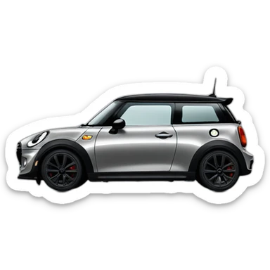 Mini Cooper car silver with black alloys sticker