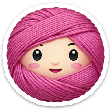 Pink yarn sticker