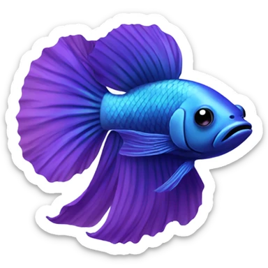 Blue and purple betta fish sticker