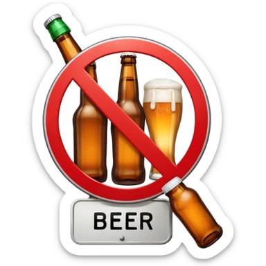 stop sign with beer or alcohol bottle behind it sticker