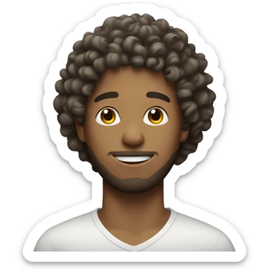 curly hair guy wtih cash sticker