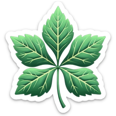 Trébol de 5 hojas de color negro sticker