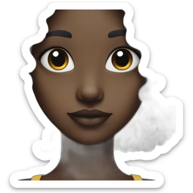 dark-skinned girl with freckles and blue hair sticker