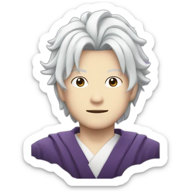 Satoru Gojo with white-purple hair sticker