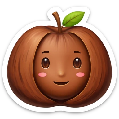 mound of tamarind paste, dark brown, thick and sticky, glossy surface, irregular shape, dense, fibrous, chestnut to reddish-brown, no extras, apple emoji style, soft lighting, transparent background, emoji scale sticker