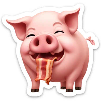 pig with bacon sticker