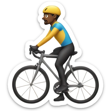 cyclist wearing a spandex clothes carrying a bicycle sticker