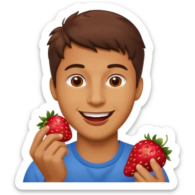 the man eating strawberries
 sticker