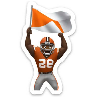 White Cleveland browns fan  sticker