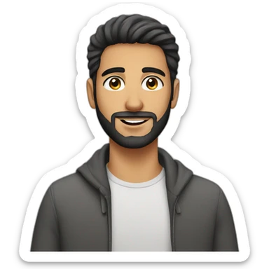 young arab man with hair and beard sticker