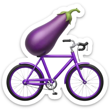 Eggplant on a bicycle  sticker