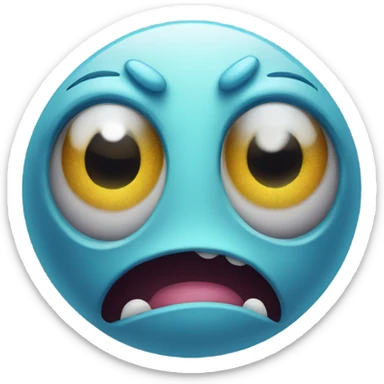 a one eye monster sad and crying sticker