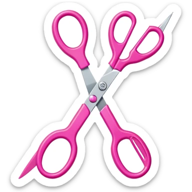 Tijera color rosa sticker