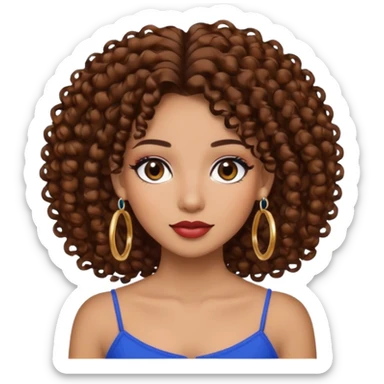 One, Puerto Rican, fair skin brown hair it has to be straight with earrings and makeup. I would like the earrings to be hoop and my best friend by my side is caramel skin color with curly black hair. sticker