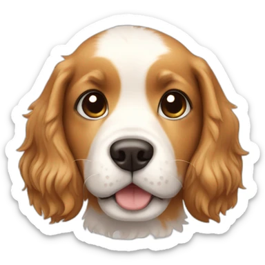 Caramel and white puppy with medium hair sticker