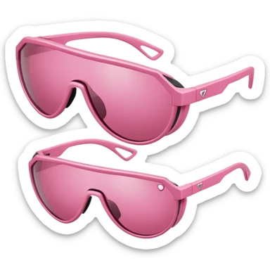 futuristic pink shield sunglasses with thick carbon fiber frame, athletic style sticker
