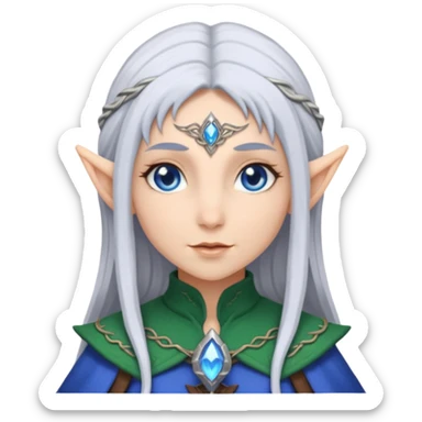 Frieren the female elf mage with silver hair sticker
