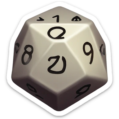 D20 dice sticker