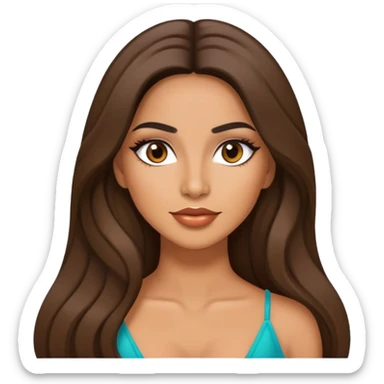 pretty latina long hair baddie with makeup sticker