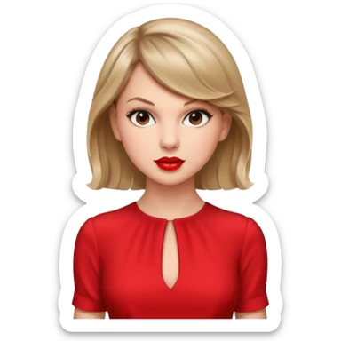 Taylor Swift red lips and elegant look sticker