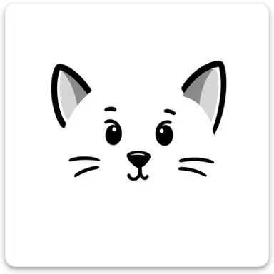 simple sketch of a cat face sticker