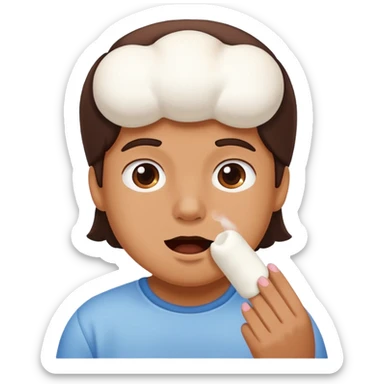 Marshmallow in mouth sticker