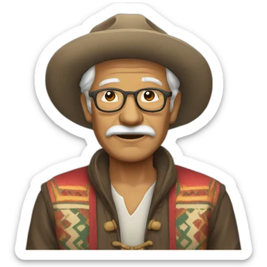 peruvian-style-outfit-old-man sticker