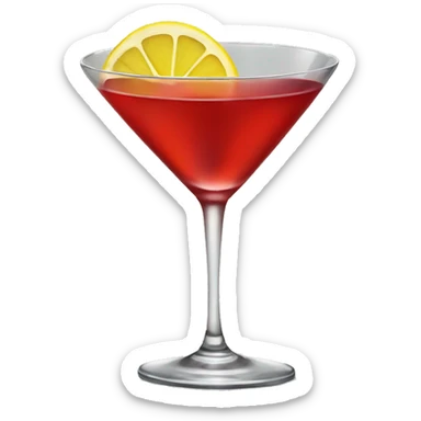 Red martini with lemon sticker